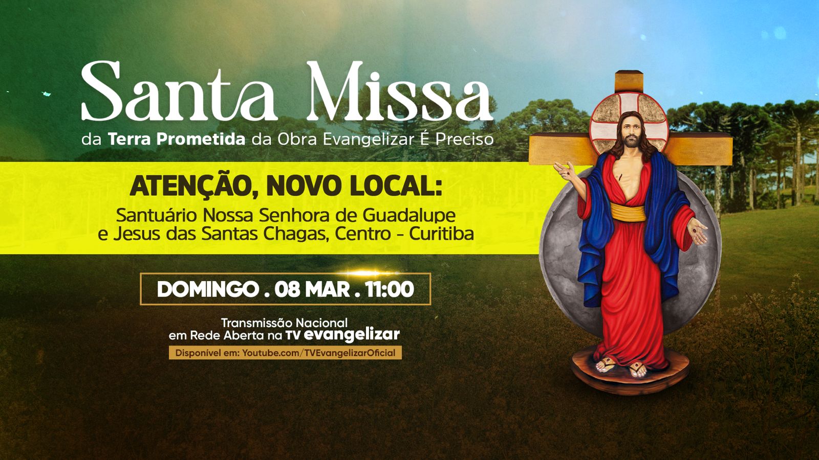 Santa Missa da Terra Prometida da Obra Evangelizar é Preciso